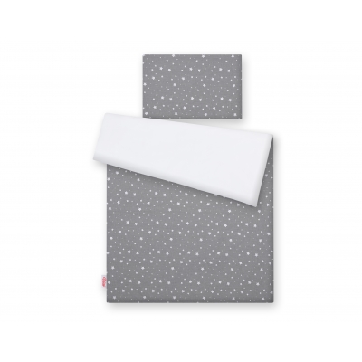 Doppelseitiges Bettwäsche Set 2-tlg - mini Sternchen weiß/weiß