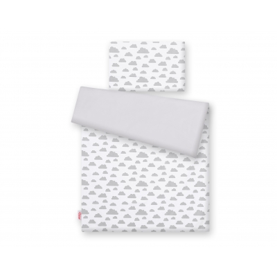 Doppelseitiges Bettwäsche Set 2-tlg - Wolken grau/grau