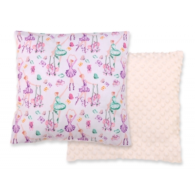 Doppelseitiges Kissen - Ballerinen lila