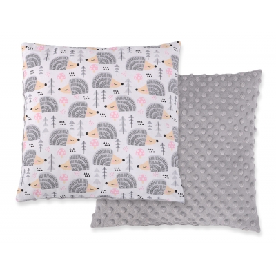Doppelseitiges Kissen - Igel grau