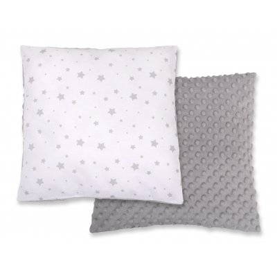 Doppelseitiges Kissen - Mini Sternchen grau