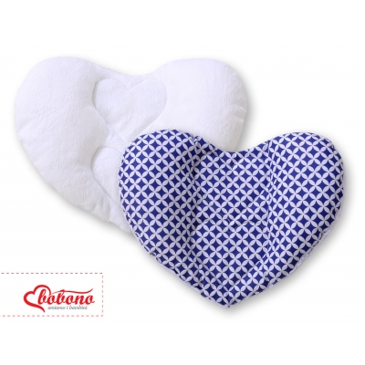 Doppelseitiges Kopfstützkissen Baby - Blumenmuster-Dunkelblau