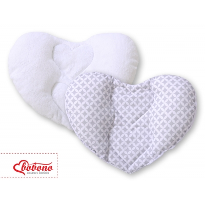 Doppelseitiges Kopfstützkissen Baby - Blumenmuster grau