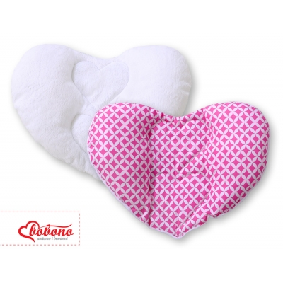 Doppelseitiges Kopfstützkissen Baby - Blumenmuster rosa
