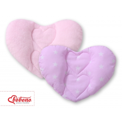 Doppelseitiges Kopfstützkissen Baby - Rosa Sternchen