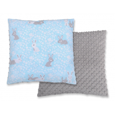 Doublesided Pillow - blaue Hasen