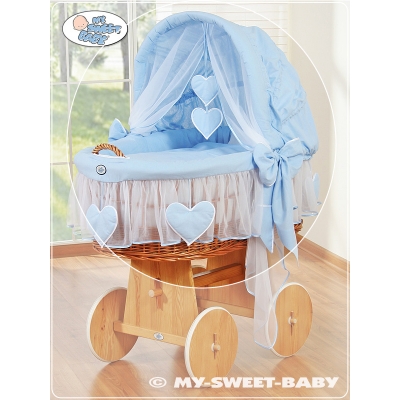 Bezug für Stubenwagen Blau für Jungen