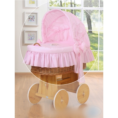 Bezug mit Ein Bär auf dem Mond für Stubenwagen Rosa