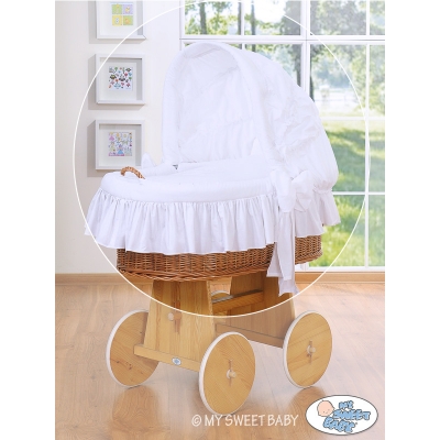 Bettwäsche Set mit Bezug für Stubenwagen - Weiß
