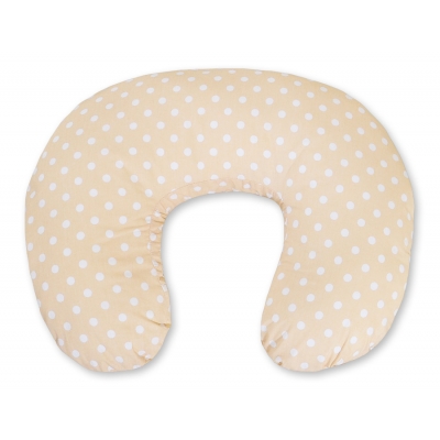 Ersatzbezug für Stillkissen - Hängende Herzen Beige - Punktemuster