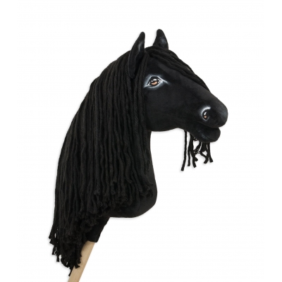 Fantasie Steckenpferd mit Langer Mähne Schwarz