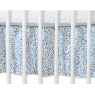 Fest gefaltete Rüsche 120x60cm - Hängende Herzen blaue Blümchen