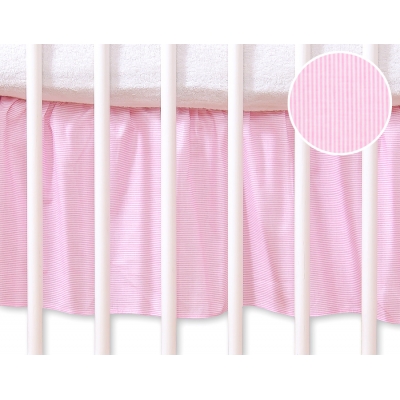 Fest gefaltete Rüsche 120x60cm - Hängende Herzen rosa gestreift