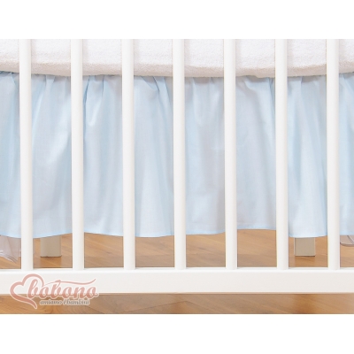 Fest gefaltete Rüsche für Babybett 120x60cm - Little Prince/Princess blau