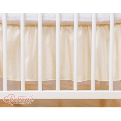 Fest gefaltete Rüsche für Babybett 120x60cm - Little Prince/Princess creme