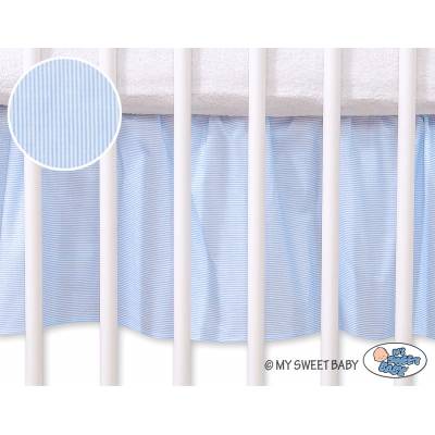 Fest gefaltete Rüsche für Babybett 140x70cm - Esel Luca blau