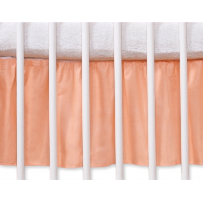 Fest gefaltete Rüsche für Babybett 140x70cm - Hängende Herzen pfirsich