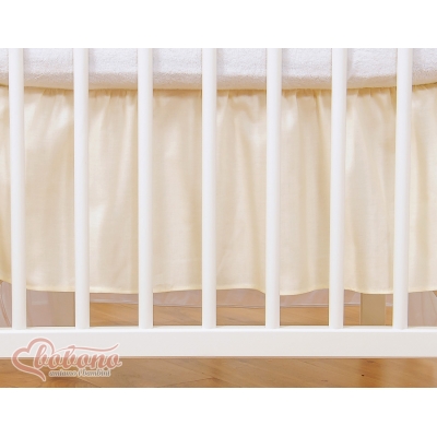 Fest gefaltete Rüsche für Babybett 140x70cm - Little Prince/Princess creme