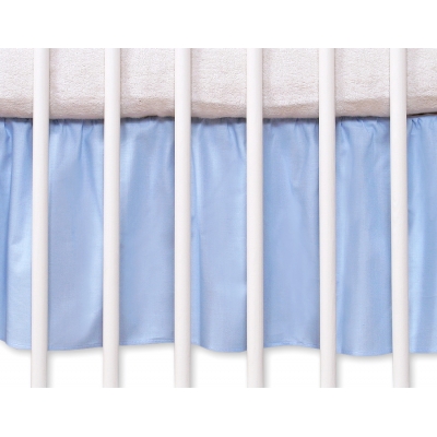 Fest gefaltete Rüsche für Babybett 70x140cm  - Hängende Herzen blau