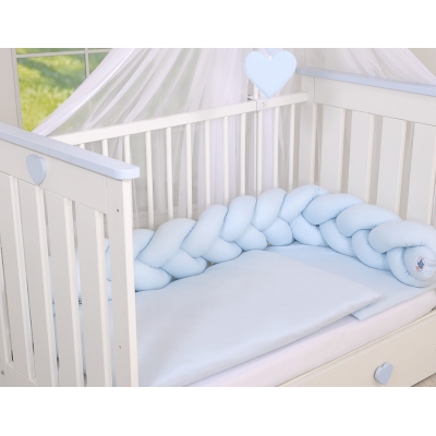 Geflochtene Bettschlange für Junge Babybett - blau Kinderbett