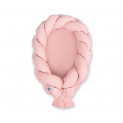 Geflochtene Babynest 2 in 1 Bettumrandung - altrosa