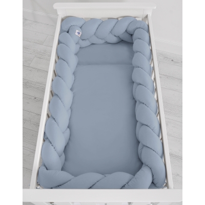 Bettschlange Geflochten Pastelblau