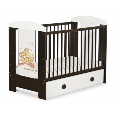 Braun Gitterbett 120x60cm Teddy Bär Barnaba Braun mit Schublade