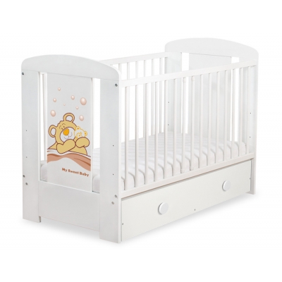 Gitterbett 120x60cm Teddy Bär Barnaba Braun Schublade MAXI