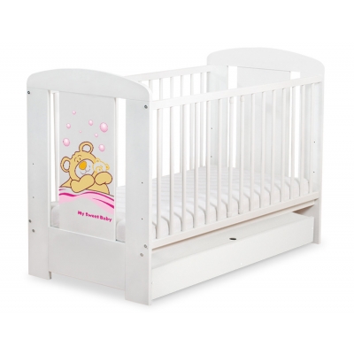 Gitterbett mit Schublade STANDARD 120x60cm Teddy Bär Barnaba