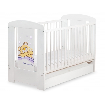 Gitterbett mit Schublade STANDARD 120x60cm Teddy Bär Barnaba