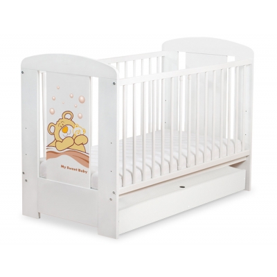 Gitterbett mit Schublade STANDARD 120x60cm Teddy Bär Barnaba