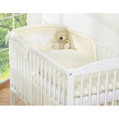 Gitterbettwäsche Set 2-tlg - Hängende Herzen creme