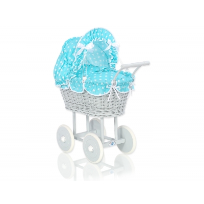 Grau Puppenwagen Bettwäsche Türkis-Punktmuster nr 61699-552