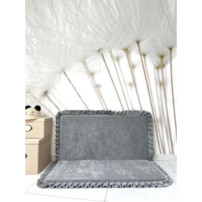 Große Spielmatte Quadrat Grau 125x125 VELVET