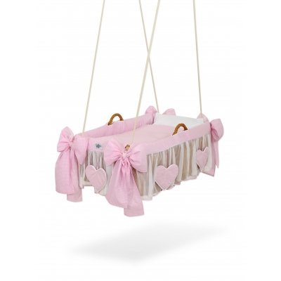 Hängekorb für Baby - rosa Karo