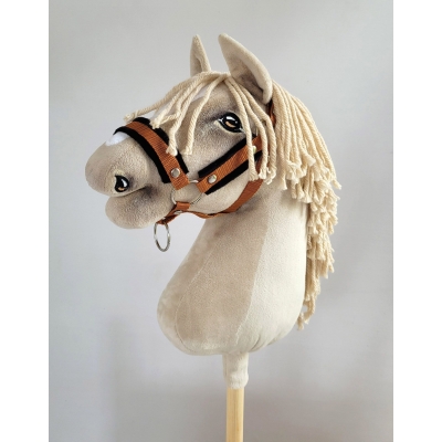 Halfter für Hobby Horse A3 - ginger mit schwarz Pelz