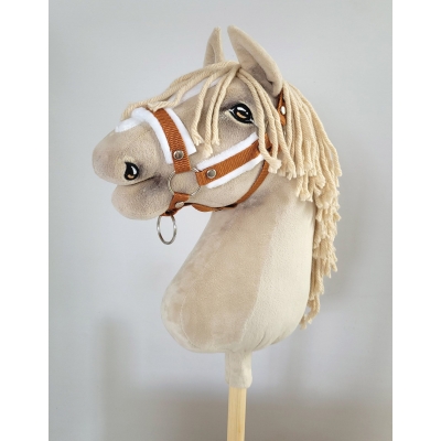 Halfter für Hobby Horse A3 - ginger mit weißem Pelz