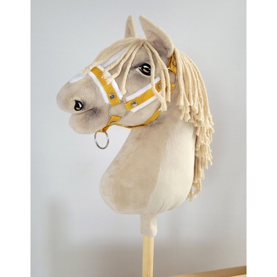 Halfter für Hobby Horse A3 - honey yellow mit weißem Pelz