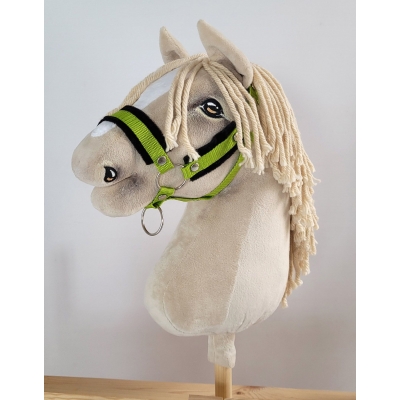 Halfter für Hobby Horse A3 - lime mit schwarz Pelz