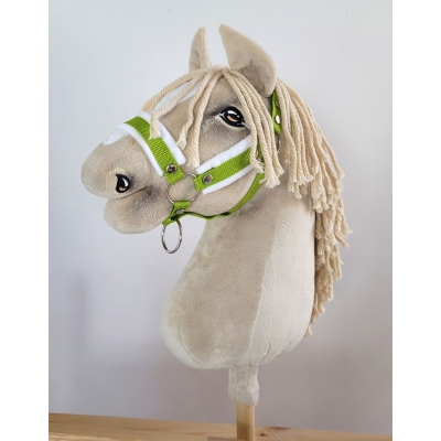 Halfter für Hobby Horse A3 - lime mit weißem Pelz