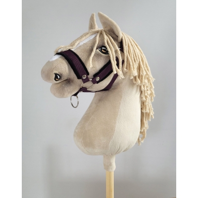 Halfter für Hobby Horse A3 - plum mit schwarz Pelz
