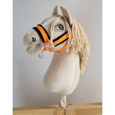 Halfter für Hobby Horse neon orange mit schwarzem Pelz