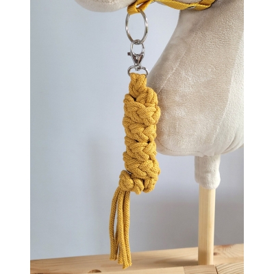 Anbindestrick für Steckenpferd aus doppelt geflochtener Kordel - honey yellow