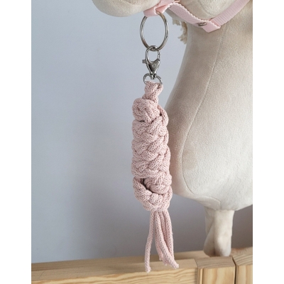 Anbindestrick für Steckenpferd aus doppelt geflochtener Kordel - powder pink