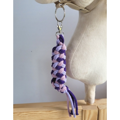 Anbindestrick für Steckenpferd aus doppelt geflochtener Kordel - violett/dunkellila/lavendel