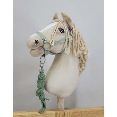 Halfter mit Anbindestrick aus Kordel - sage