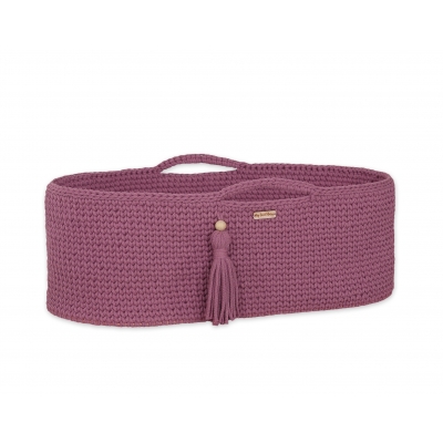 Handgefertigter Moseskorb Boho - pastellviolett
