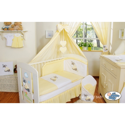 Himmel aus Baumwolle für Babybett - Esel Luca gelb