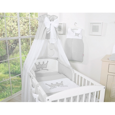 Himmel für Babybett Chiffon - Little Prince/Princess grau