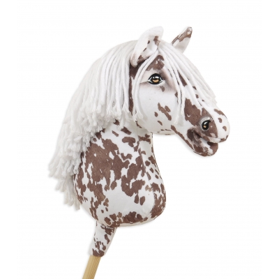 Hobby Horse Steckenpferd brauner Leopard mit weißen Mähne A3